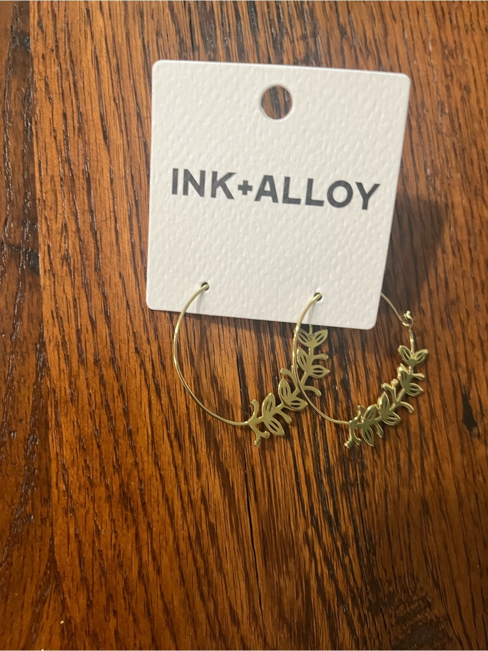 Ink + Alloy Madelyn Botanical Leaves Hoop Earrings